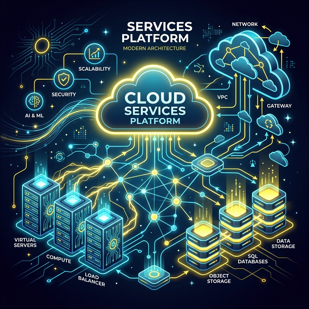 AWS Cloud Services Illustration